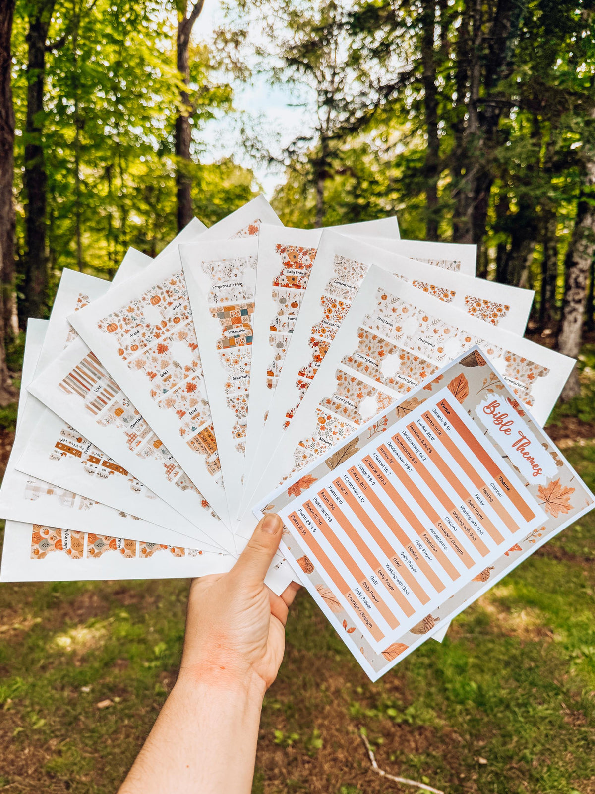 Autumn Prayer Bible Kit Topical Tabs in Boho Neutrals