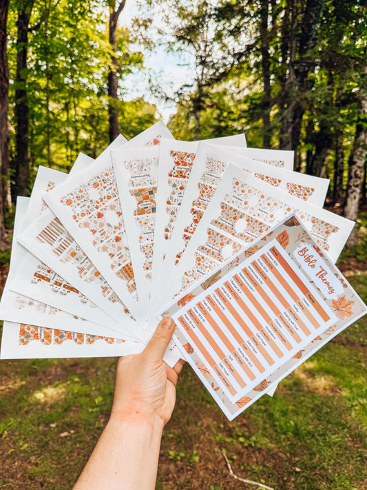 Autumn Prayer Bible Kit Topical Tabs in Boho Neutrals