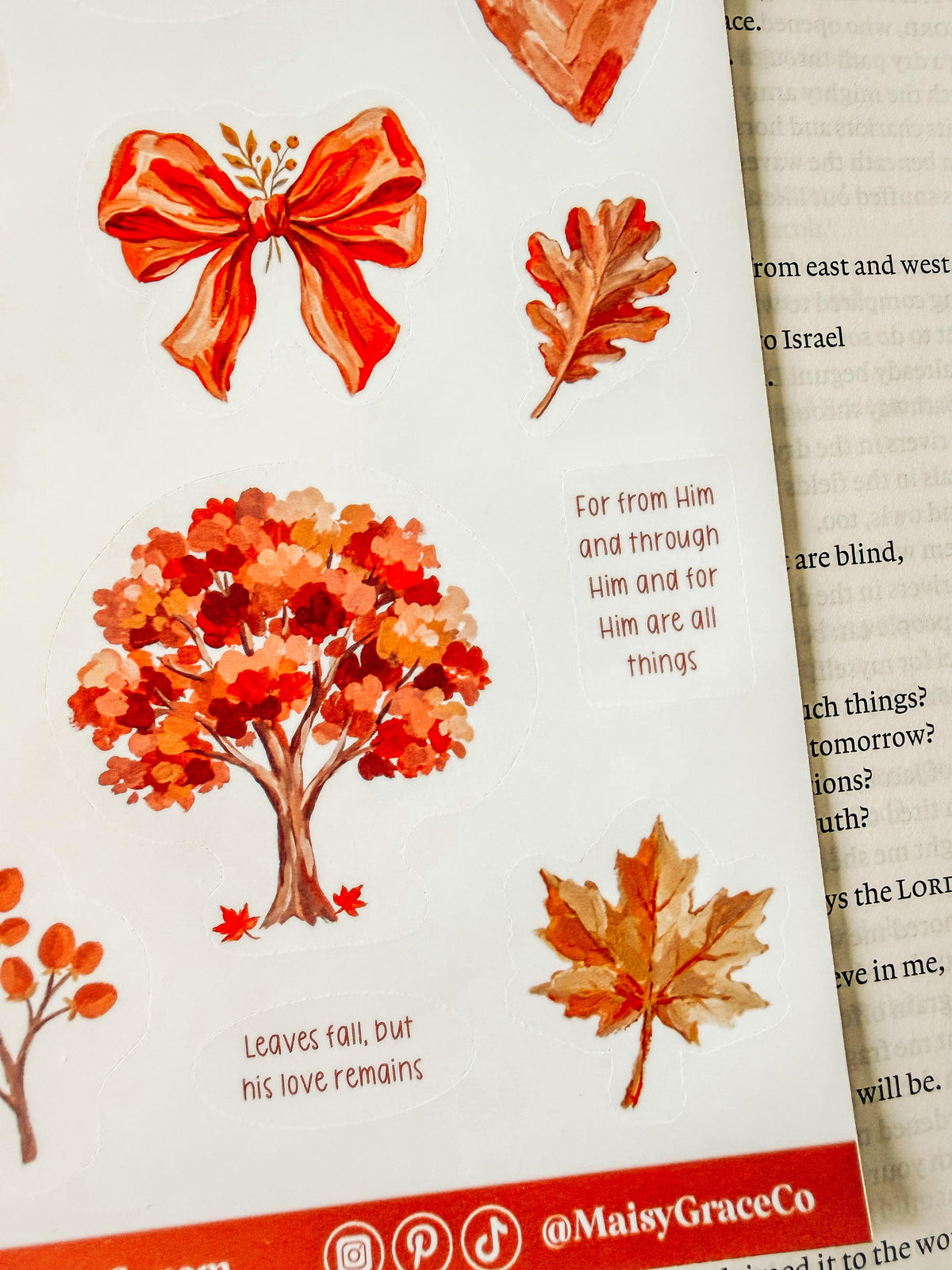 Autumn Praise Fall Faith Bible Journaling Stickers Sheet