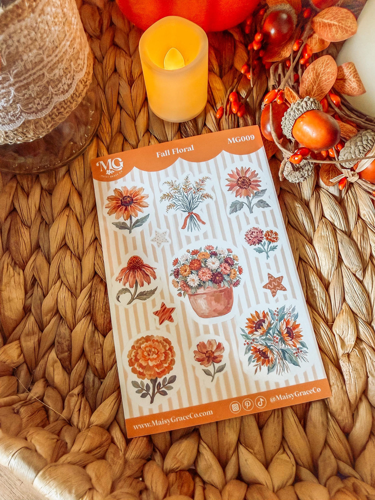 Set of 4 Autumn Fall Faith Bible Journaling Stickers Sheets