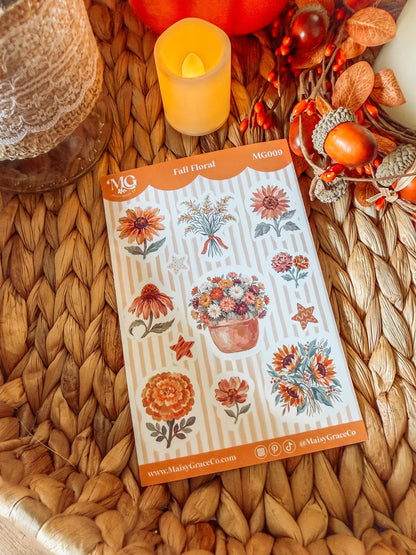Set of 4 Autumn Fall Faith Bible Journaling Stickers Sheets