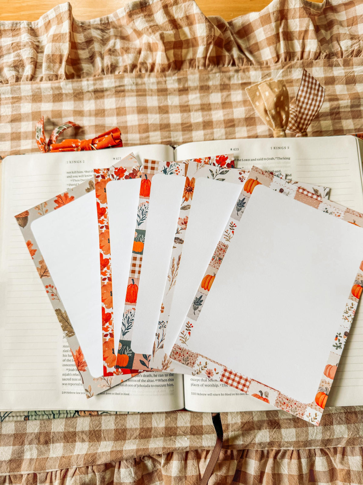 Printable Notepad Stationery Set: Fall Floral Boho Letter Writing Paper (Digital Download)