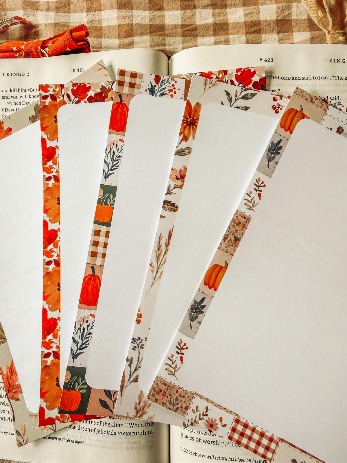 Printable Notepad Stationery Set: Fall Floral Boho Letter Writing Paper (Digital Download)
