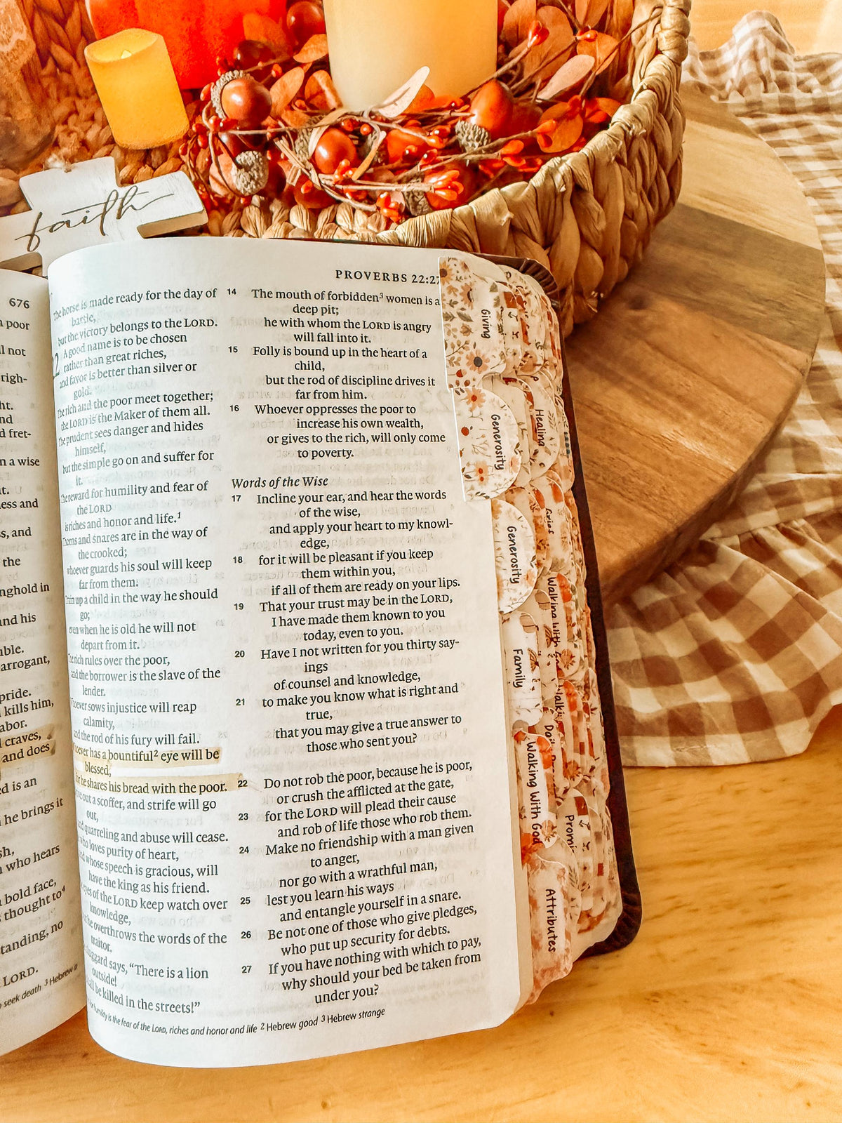 Autumn Prayer Bible Kit Topical Tabs in Boho Neutrals