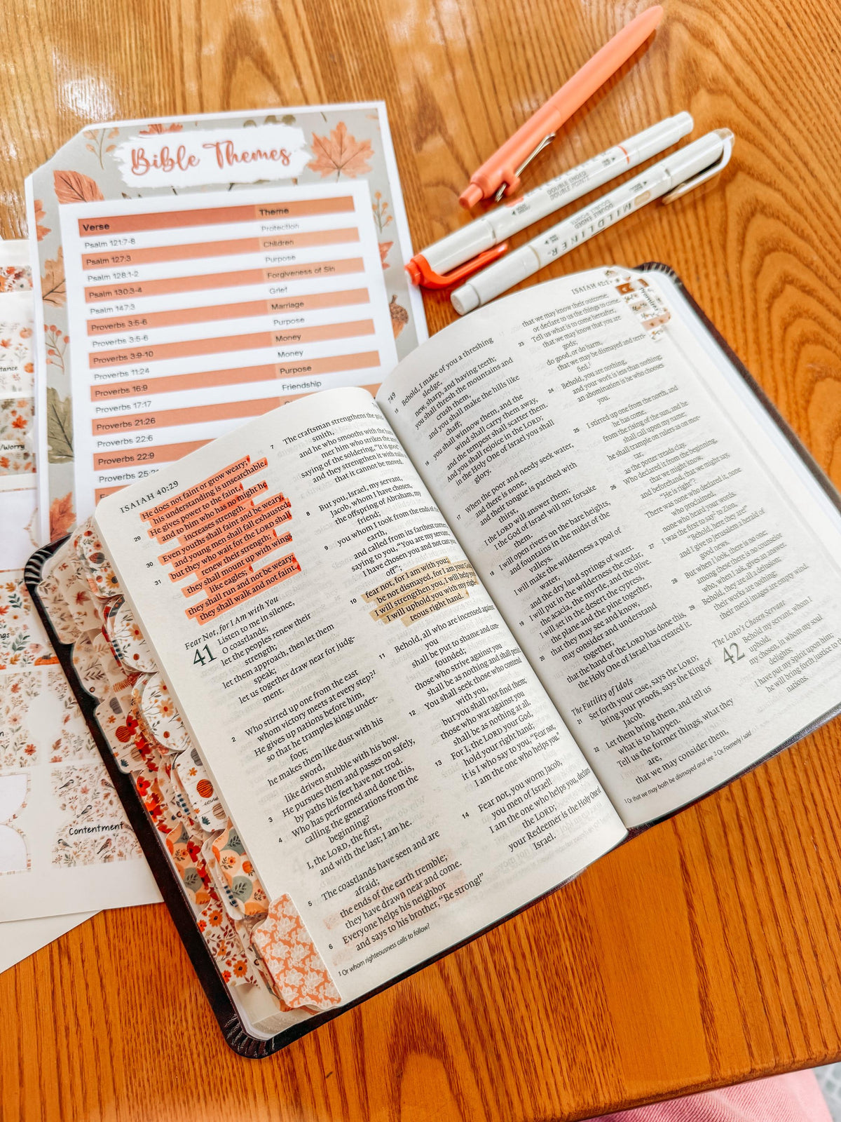 Autumn Prayer Bible Kit Topical Tabs in Boho Neutrals