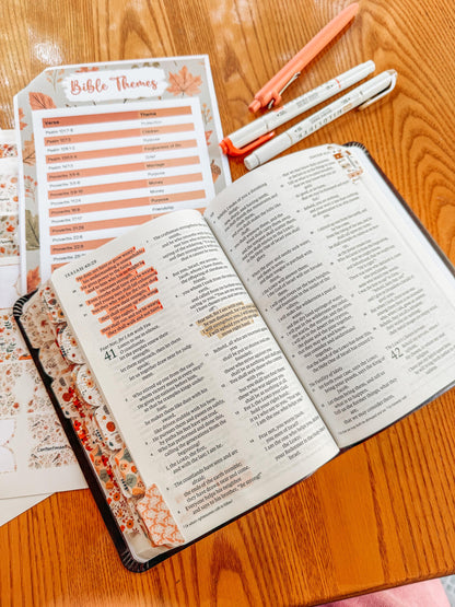 Autumn Prayer Bible Kit Topical Tabs in Boho Neutrals