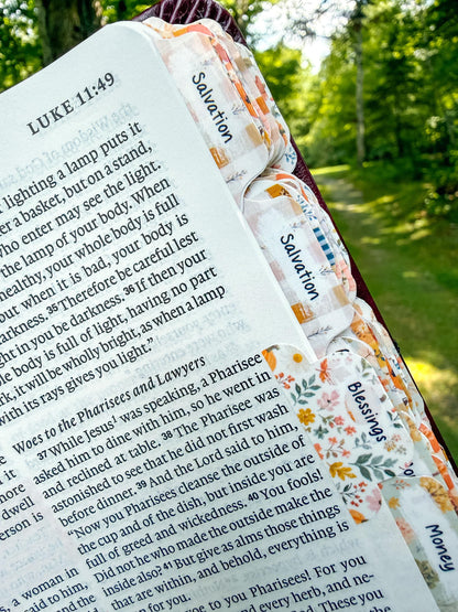 Autumn Prayer Bible Kit Topical Tabs in Boho Neutrals