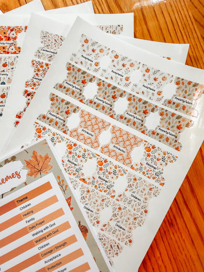 Autumn Prayer Bible Kit Topical Tabs in Boho Neutrals