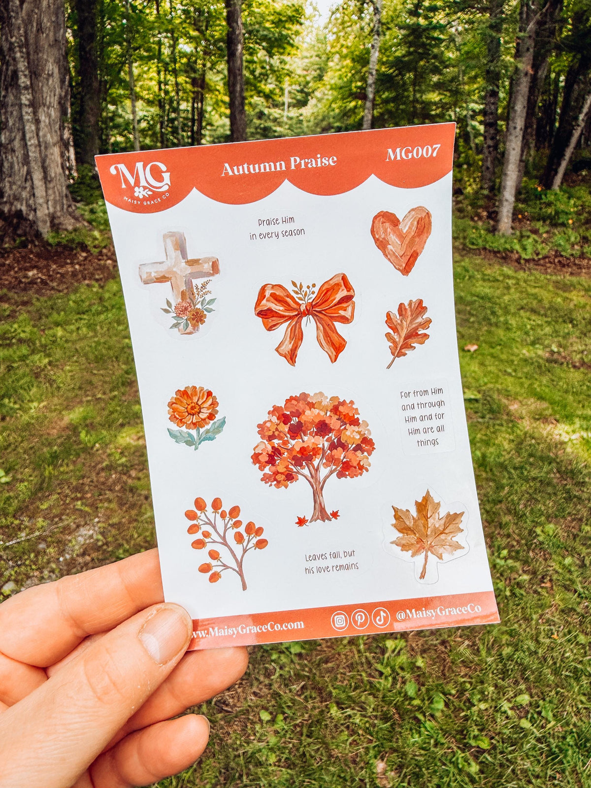 Autumn Praise Fall Faith Bible Journaling Stickers Sheet