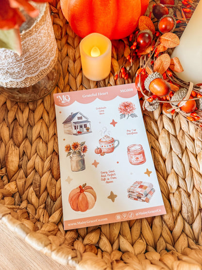 Set of 4 Autumn Fall Faith Bible Journaling Stickers Sheets
