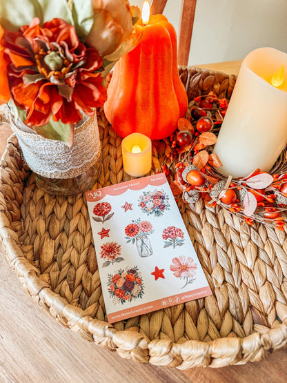 Autumn Floral Faith Bible Journaling Stickers Sheet