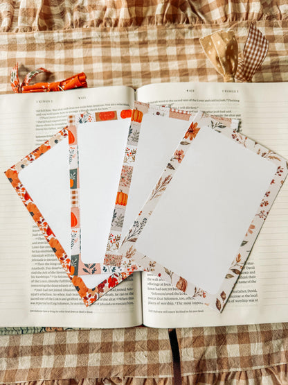 Printable Notepad Stationery Set: Fall Floral Boho Letter Writing Paper (Digital Download)