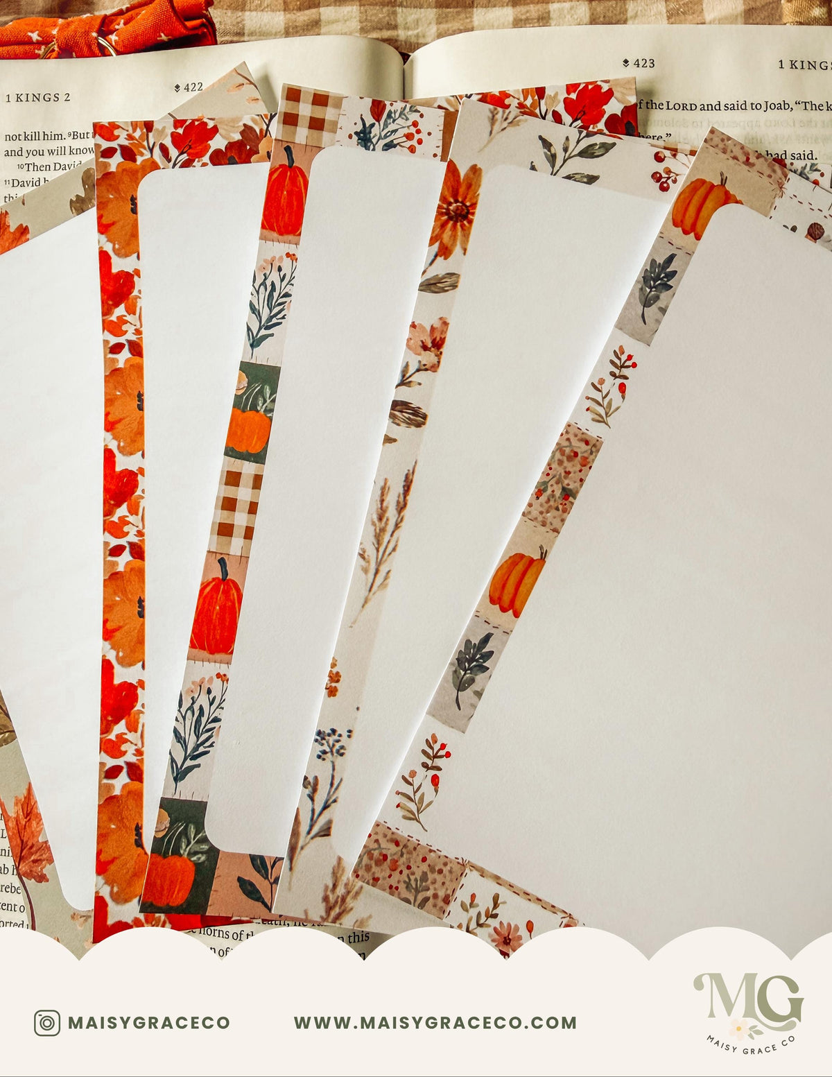 Printable Notepad Stationery Set: Fall Floral Boho Letter Writing Paper (Digital Download)