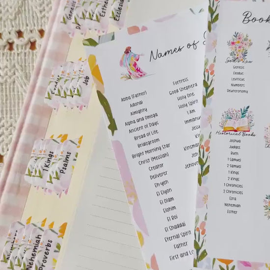 Bible Tip-Ins Printable Digital Download Grace Floral Collection