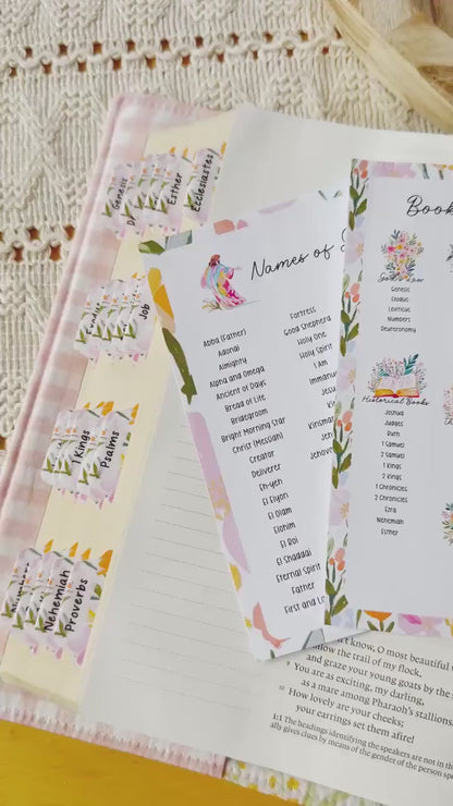 Bible Tip-Ins Printable Digital Download Grace Floral Collection
