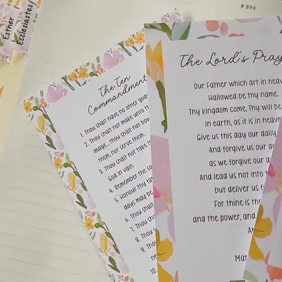 Small Prayer Tip-ins Grace Floral Loaded Bible Printable Digital Download